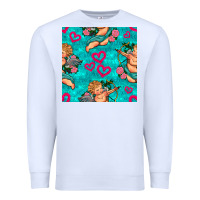 White valentines day cupid and neon heart seamless pattern Premium Sweatshirt - BundleAndBundleShop