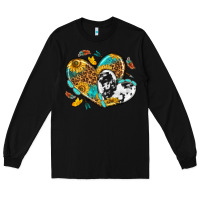 Black cowhide leopard hearts Long Sleeve Tee - texasbilliewilder