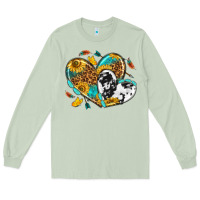 Matcha cowhide leopard hearts Long Sleeve Tee - texasbilliewilder