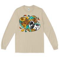 Mushroom cowhide leopard hearts Long Sleeve Tee - texasbilliewilder