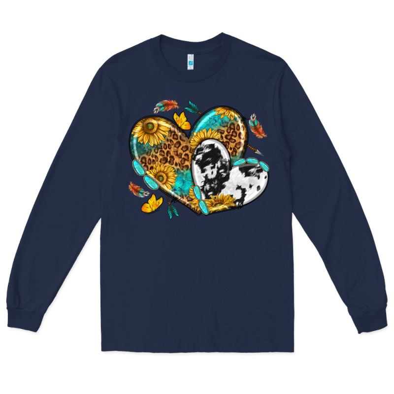 Cowhide Leopard Hearts Long Sleeve Tee by texasbilliewilder | Teevron
