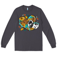 Smoke cowhide leopard hearts Long Sleeve Tee - texasbilliewilder