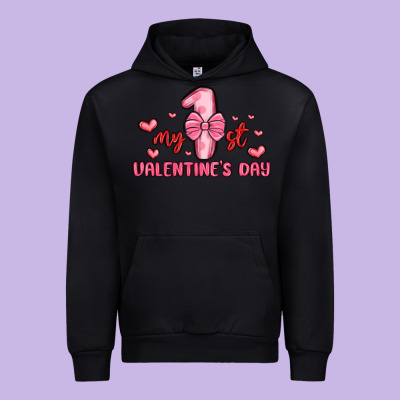 My First Valentines Day Urban Hoodie Designed By Maliassmallbusiness