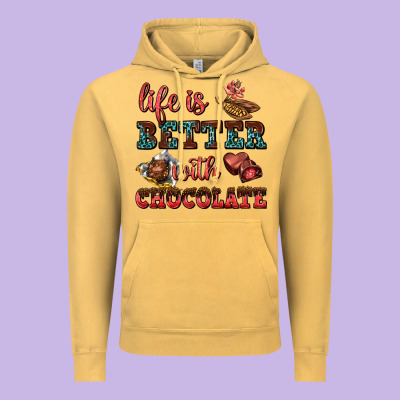 Life Is Better With Chocolate Vintage Hoodie Designed By Adodesignshop