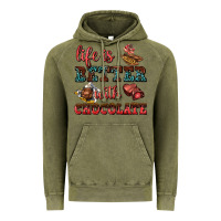 Vintage Olive life is better with chocolate Vintage Hoodie - AdoDesignShop
