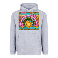 Heather Grey summer rainbow Heavyweight Hoodie - HRA Design Shop
