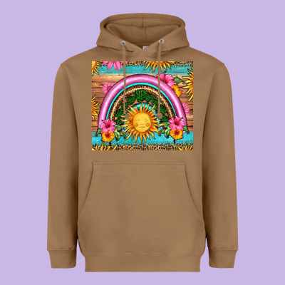 Summer Rainbow Heavyweight Hoodie Designed By Hra Design Shop