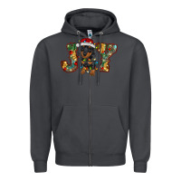 Smoke dachshund puppy christmas joy Zipper Hoodie - RanaPortraitStore