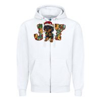 White dachshund puppy christmas joy Zipper Hoodie - RanaPortraitStore