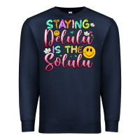 Navy staying delulu is the solulu Premium Sweatshirt - Artiststas