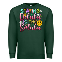 Sports Green staying delulu is the solulu Premium Sweatshirt - Artiststas