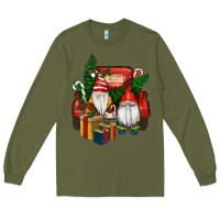 Army Green Christmas Truck And Gnome Long Sleeve Tee - RanaPortraitStore