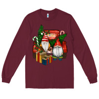 Burgundy Christmas Truck And Gnome Long Sleeve Tee - RanaPortraitStore