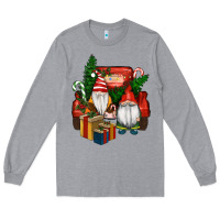 Heather Grey Christmas Truck And Gnome Long Sleeve Tee - RanaPortraitStore