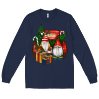 Navy Christmas Truck And Gnome Long Sleeve Tee - RanaPortraitStore