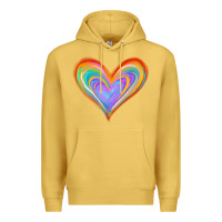Antique Gold Watercolor Pride Heart Premium Hoodie - Jasminsmagicworld