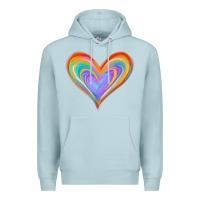 Blue Mist Watercolor Pride Heart Premium Hoodie - Jasminsmagicworld