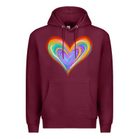 Burgundy Watercolor Pride Heart Premium Hoodie - Jasminsmagicworld
