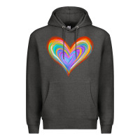 Charcoal Heather Watercolor Pride Heart Premium Hoodie - Jasminsmagicworld
