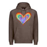 Coffee Watercolor Pride Heart Premium Hoodie - Jasminsmagicworld