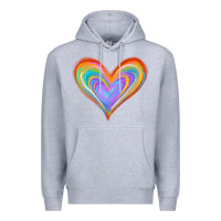 Heather Grey Watercolor Pride Heart Premium Hoodie - Jasminsmagicworld