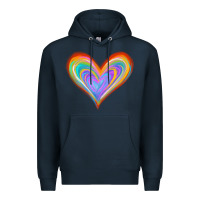 Navy Watercolor Pride Heart Premium Hoodie - Jasminsmagicworld