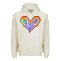 Oatmeal Heather Watercolor Pride Heart Premium Hoodie - Jasminsmagicworld