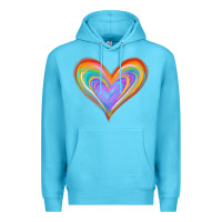 Ocean Blue Watercolor Pride Heart Premium Hoodie - Jasminsmagicworld