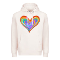Pale Pink Watercolor Pride Heart Premium Hoodie - Jasminsmagicworld