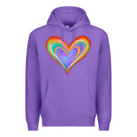 Purple Watercolor Pride Heart Premium Hoodie - Jasminsmagicworld
