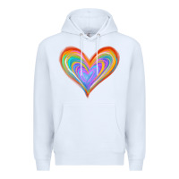 White Watercolor Pride Heart Premium Hoodie - Jasminsmagicworld