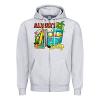 Heather Grey always salty with caravan Zipper Hoodie - texasbilliewilder