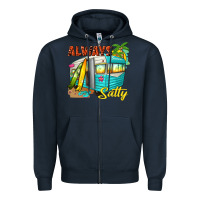 Navy always salty with caravan Zipper Hoodie - texasbilliewilder