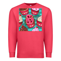 Cardinal valentines day flower cupcakes and serape seamless pattern Premium Sweatshirt - BundleAndBundleShop