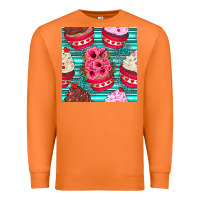 Carrot valentines day flower cupcakes and serape seamless pattern Premium Sweatshirt - BundleAndBundleShop