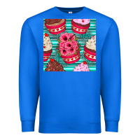 True Royal valentines day flower cupcakes and serape seamless pattern Premium Sweatshirt - BundleAndBundleShop