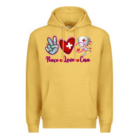 Antique Gold Peace Love Cna Premium Hoodie - RanaPortraitStore
