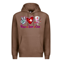 Chestnut Peace Love Cna Premium Hoodie - RanaPortraitStore