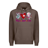 Coffee Peace Love Cna Premium Hoodie - RanaPortraitStore