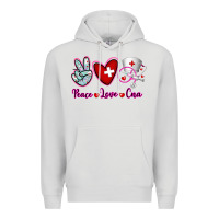 Dove Grey Peace Love Cna Premium Hoodie - RanaPortraitStore