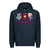 Navy Peace Love Cna Premium Hoodie - RanaPortraitStore