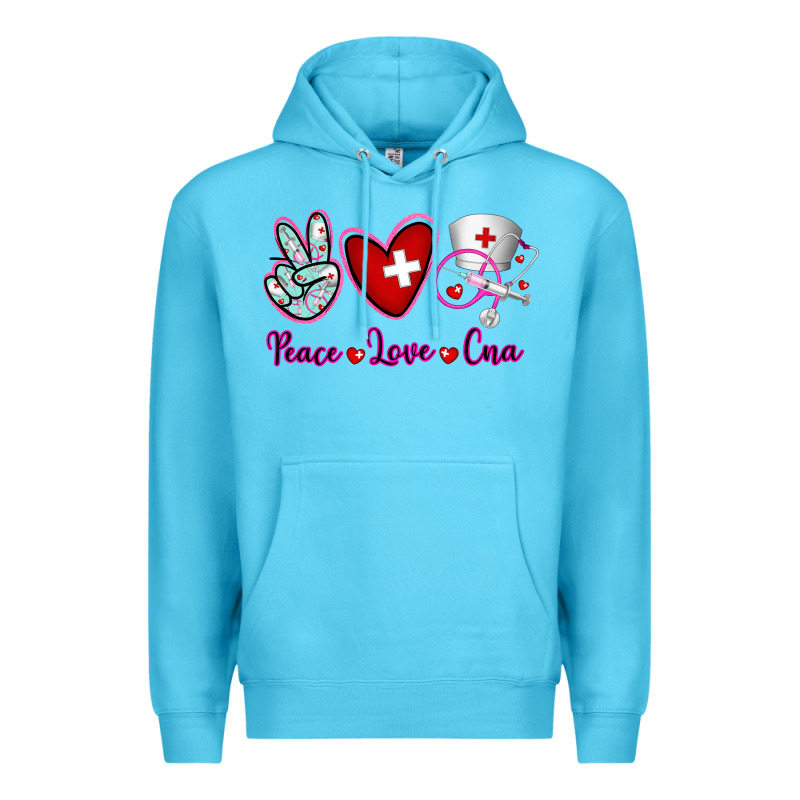 Peace Love Cna Premium Hoodie by RanaPortraitStore | Teevron