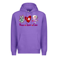 Purple Peace Love Cna Premium Hoodie - RanaPortraitStore