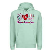 Seafoam Peace Love Cna Premium Hoodie - RanaPortraitStore