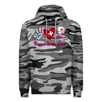 Slate Camo Peace Love Cna Premium Hoodie - RanaPortraitStore