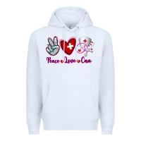 White Peace Love Cna Premium Hoodie - RanaPortraitStore