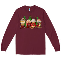 Burgundy lumberjack coffee cups Long Sleeve Tee - Zillion Design Studio