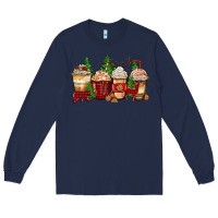 Navy lumberjack coffee cups Long Sleeve Tee - Zillion Design Studio