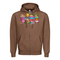 Chestnut aloha coffe cups Zipper Hoodie - texasbilliewilder