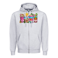 Heather Grey aloha coffe cups Zipper Hoodie - texasbilliewilder